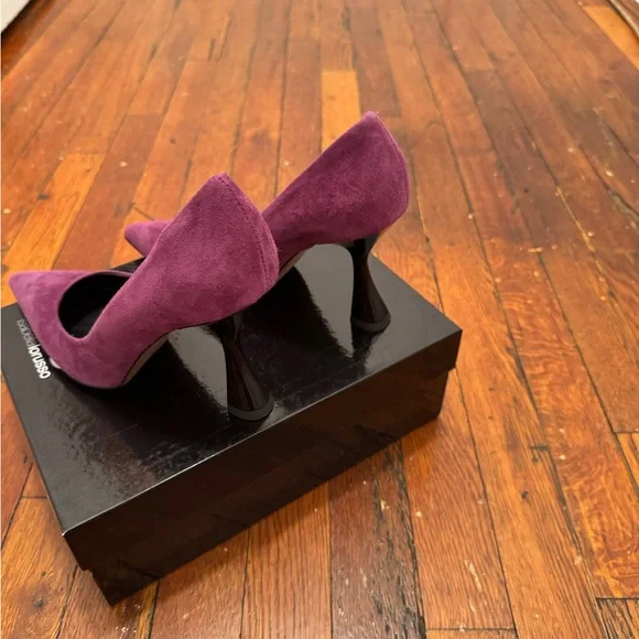 Purple Suede Pointed-Toe Heels - Picture 2 of 7